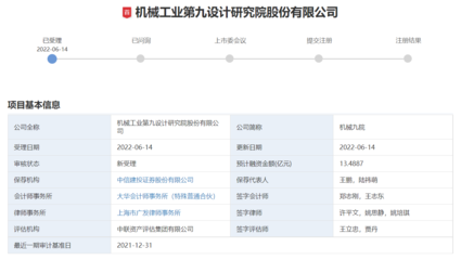 機(jī)械九院擬IPO 研發(fā)投入過億，信息技術(shù)咨詢服務(wù)引領(lǐng)創(chuàng)新